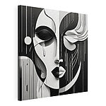 Tableaux Image en noir et blanc d'un visage de femme