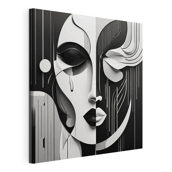 Tableaux Image en noir et blanc d'un visage de femme