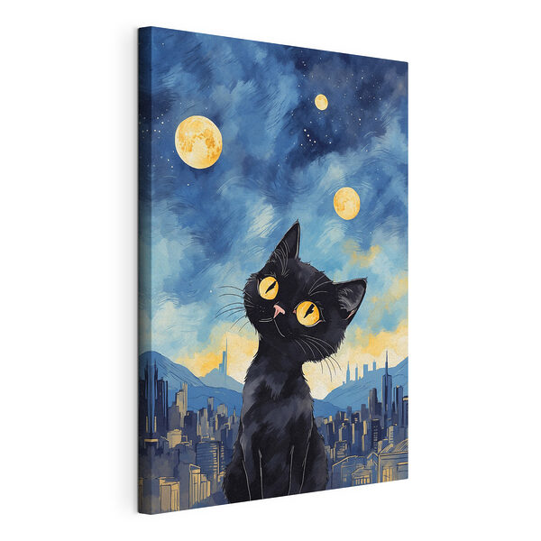 Chat noir aux yeux jaunes Tableaux Chat noir aux yeux jaunes