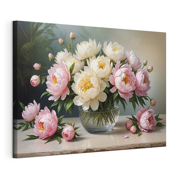 Pivoines pastel dans un vase en verre Tableaux Pivoines pastel dans un vase en verre