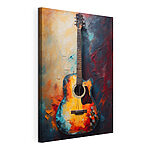 Tableaux Guitare vibrante sur fond abstrait