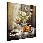 Tableaux Matinée agréable avec des fleurs et des fruits