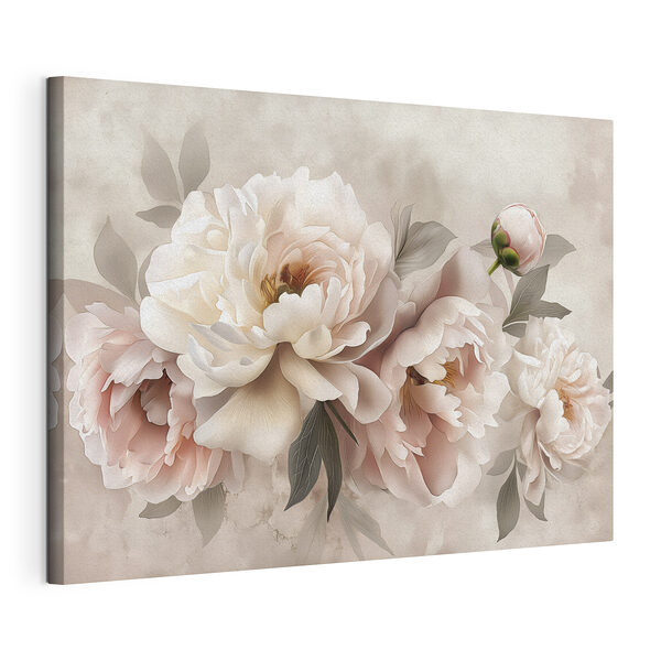 Tableaux Groupe de fleurs sur fond blanc