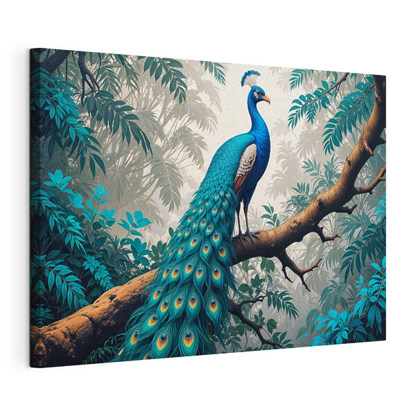 Tableaux Paon sur une branche d'arbre