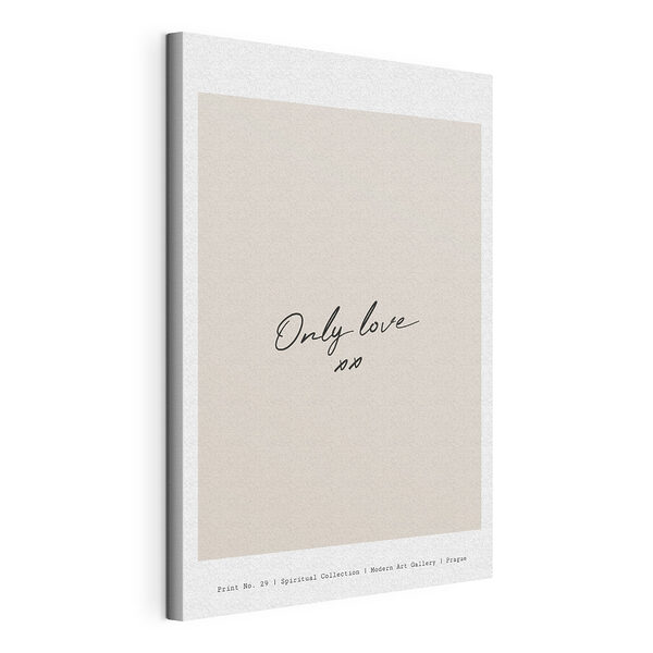 Tableaux Texte de l'œuvre d'art : "Only love xx"