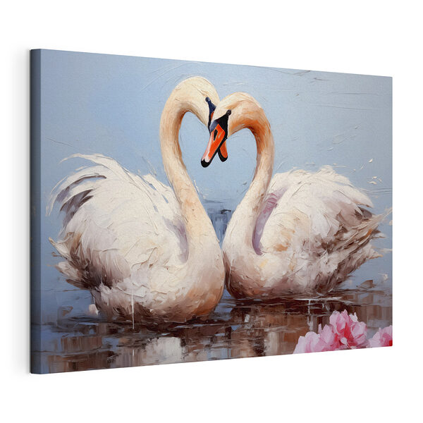 Tableaux Deux cygnes dans l'eau