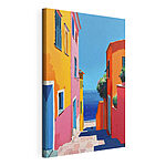Tableaux Bâtiments colorés et plan d'eau