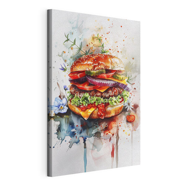 Tableaux Aquarelle d'un hamburger
