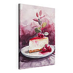 Tableaux Pièce de cheesecake avec des cerises sur le dessus