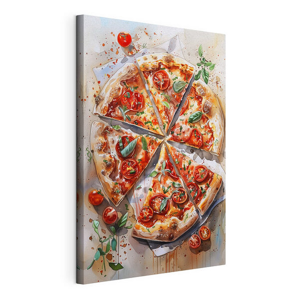 Tableaux Aquarelle d'une pizza