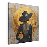 Tableaux Femme en robe noire et chapeau