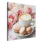 Tableaux Tasse de café et biscuits sur une assiette