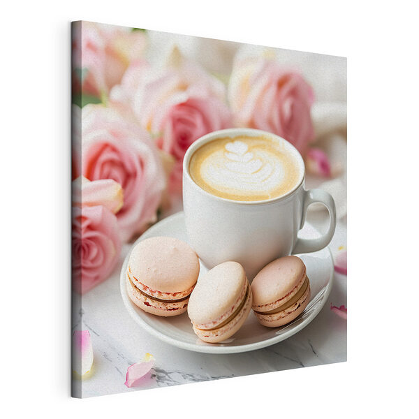 Tableaux Tableaux Tasse de café et biscuits sur une assiette (UGS : s39232)