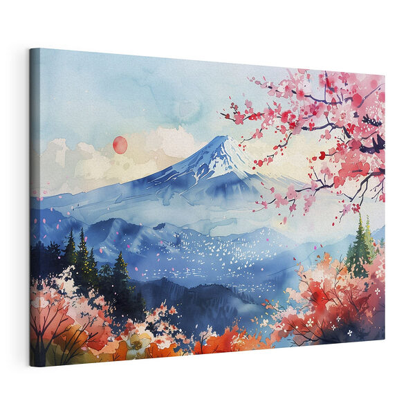 Aquarelle d'une montagne au sommet enneigé Tableaux Aquarelle d'une montagne au sommet enneigé