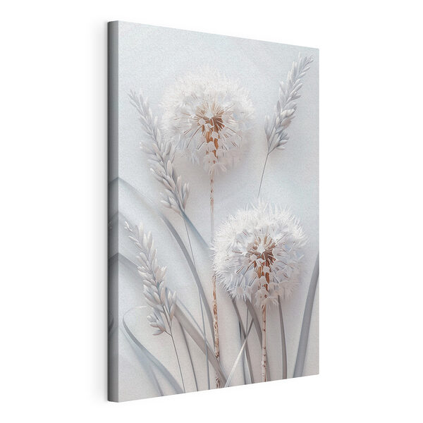 Fleur blanche avec feuilles blanches Tableaux Fleur blanche avec feuilles blanches
