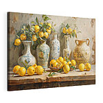 Tableaux Peinture de citrons et de vases sur une table