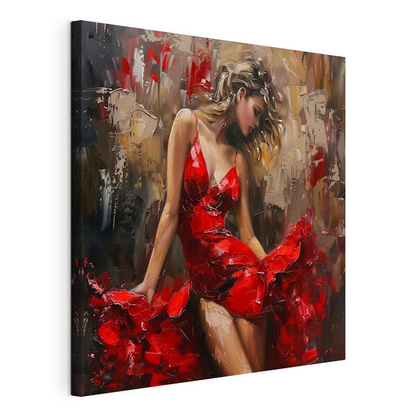 Peinture d'une femme en robe rouge Tableaux Peinture d'une femme en robe rouge