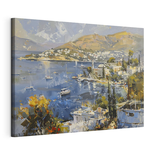 Peinture d'une ville et d'une étendue d'eau Tableaux Peinture d'une ville et d'une étendue d'eau