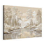 Tableaux Rivière avec arbres et plantes
