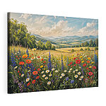 Tableaux Champ de fleurs avec des montagnes en arrière-plan