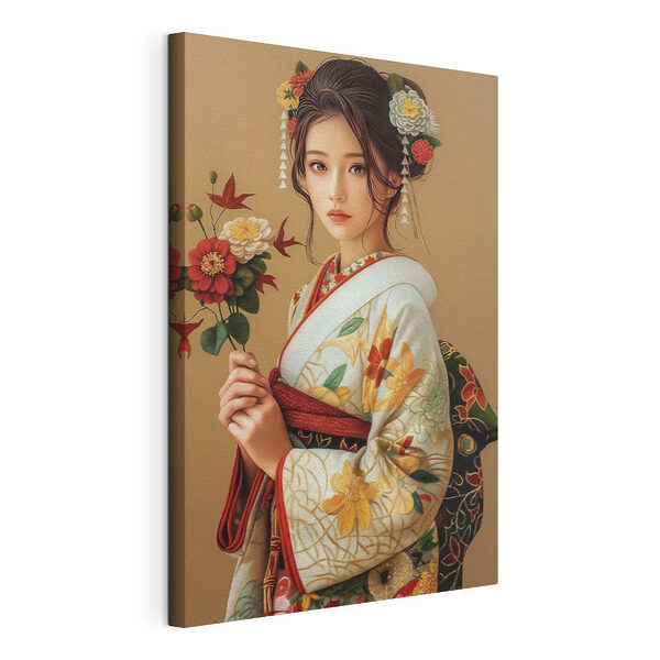 Femme tenant des fleurs dans ses cheveux Tableaux Femme tenant des fleurs dans ses cheveux