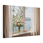 Tableaux Vase de fleurs devant une fenêtre