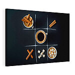 Tableaux Jeu du morpion avec café et marshmallows