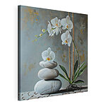 Tableaux Peinture d'une plante et d'une pile de rochers