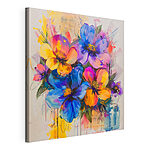 Tableaux Peinture de fleurs sur une surface blanche
