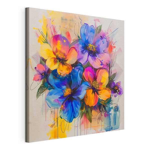 Peinture de fleurs sur une surface blanche Tableaux Peinture de fleurs sur une surface blanche
