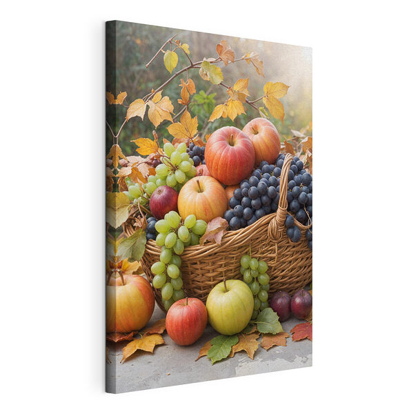 Corbeille de fruits avec feuilles Tableaux Corbeille de fruits avec feuilles