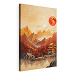 Tableaux Peinture d'un temple dans les montagnes