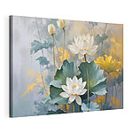 Tableaux Peinture de fleurs blanches et de feuilles vertes