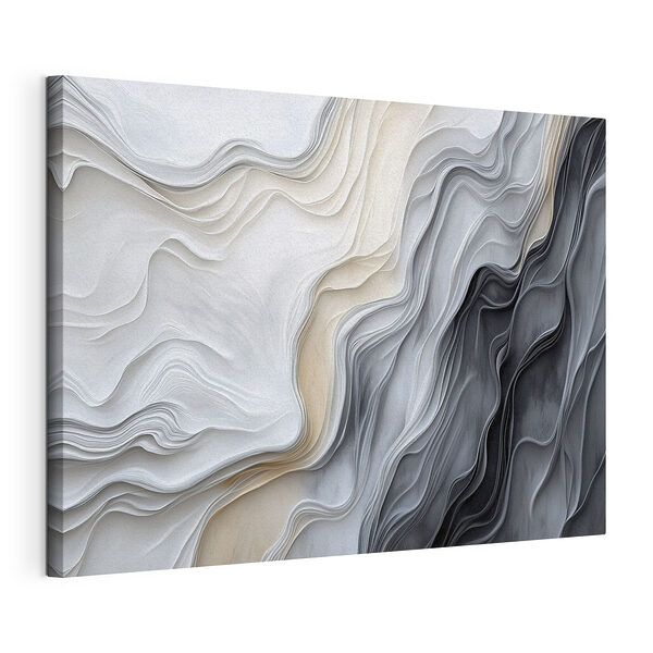Lignes ondulées blanches et grises Tableaux Lignes ondulées blanches et grises
