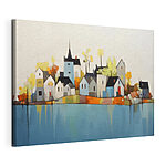 Tableaux Peinture de maisons et d'arbres