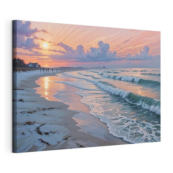 Tableaux Plage avec des vagues et des gens