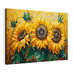 Tableaux Des tournesols éclatants dans une floraison artistique