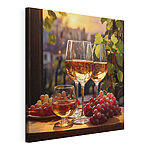 Tableaux Groupe de verres à vin et de raisins sur une table