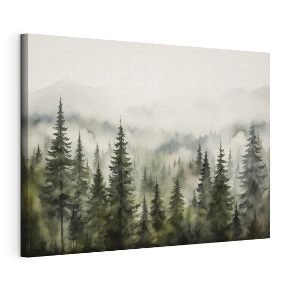 Forêt brumeuse avec des arbres Tableaux Forêt brumeuse avec des arbres