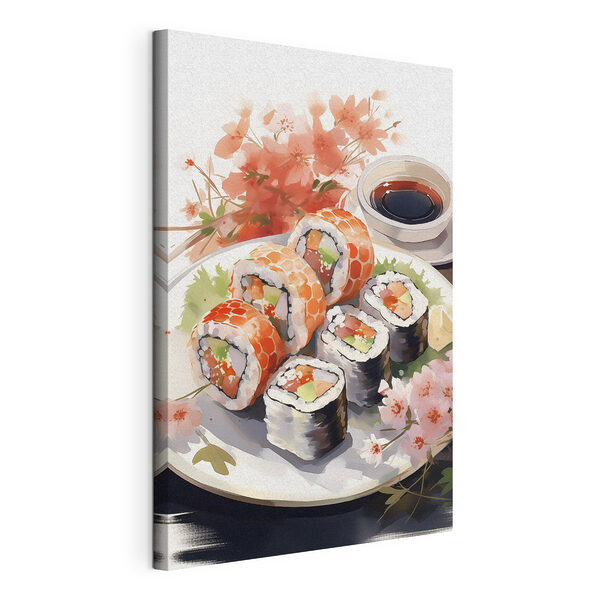 Assiette de sushis et sauce Tableaux Assiette de sushis et sauce