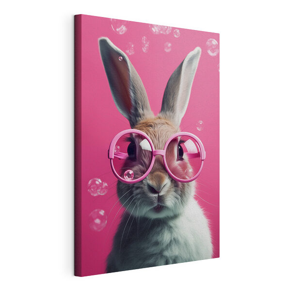 Lapin portant des lunettes roses Tableaux Lapin portant des lunettes roses