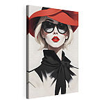 Tableaux Femme portant un chapeau rouge et des lunettes de soleil