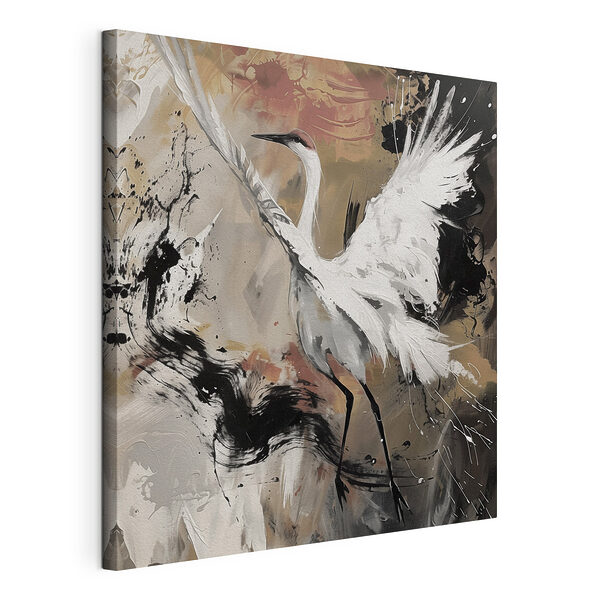 Peinture d'une grue blanche Tableaux Peinture d'une grue blanche
