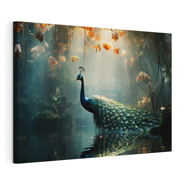 Tableaux Paon dans un étang