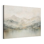 Tableaux Aquarelle d'un lac avec des montagnes au loin