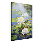Tableaux Groupe de fleurs blanches dans un étang