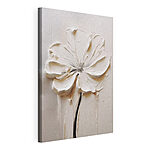 Tableaux Fleur blanche sculptée sur une surface blanche