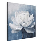 Tableaux Fleur blanche sur fond bleu
