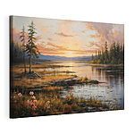 Tableaux Paysage d'un lac avec un coucher de soleil