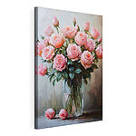 Tableaux Peinture de roses roses dans un vase